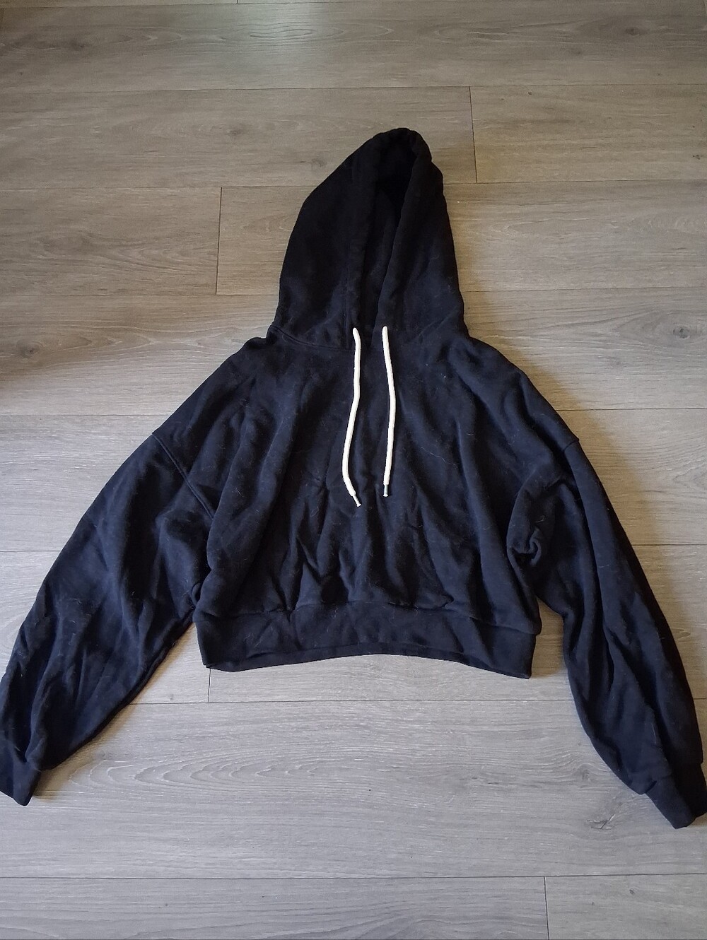 Gap Black Cropped Pullover Hoodie
